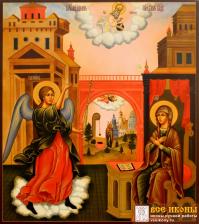 Рукописная икона Благовещение 2 (Размер 27*31 см)