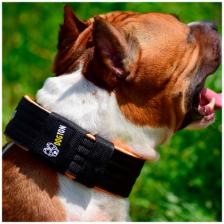 Ошейник для собак DOGTON. Широкий ошейник 5.5 см. Ручная работа. Премиум качество. Сварная фурнитура. Обхват шеи 35-47