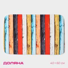 Коврик для ванной и туалета Доляна «Цветное дерево», 40x60 см