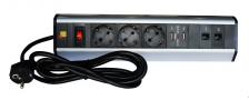 Блоки распределения питания Блок распределения питания Lanmaster (LAN-WA-DC/3G+2UC+2C6) гор.размещ. 3xSchuko 2xUSB 2xRJ45 базовы