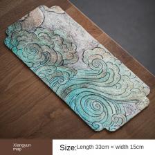 Бархатное чайное полотенце из оленьей кожи с древней росписью, сильный абсорбирующий двусторонний полотенце в ретро стиле, чайная салфетка для китайской чайной церемонии