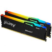 Оперативная память Kingston DDR5 16GB (2x8GB) 5200MHz FURY Beast RGB Black (KF552C36BBEAK2-16)