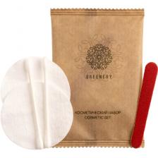 косметический набор Набор косметический Greenery флоупак крафт (ватные диски - 2 штуки, ватные палочки - 2 штуки, пилка, 400 штук в упаковке)