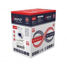 Кабель витая пара UTP 4 пары CAT6 23AWG Cu Ripo Premium 100 м Fluke test КСВПВ-6 4*2*0,58 solid indoor — это четырехпарный кабель шестой категории с медным сердечником, обеспечивающим быструю и качественную передачу данных. Соответствует стандартам ISO/IEC 11801 и TIA/EIA-568-A. Для защиты проводов от внешних повреждений и блуждающих токов, провоцирующих коррозию, они упаковываются в оболочку из диэлектрического полиэтилена. Он имеет прочную эластичную структуру, которая предотвращает механические дефекты проволоки.Кабель предназначен для небольших сетей в домах и офисах, только для внутренней прокладки. В нем отсутствует экранирование, поэтому рекомендуется прокладывать его в местах, где низка вероятность возникновения внешних электромагнитных импульсов. По дюймовой системе маркировки 23AWG означает, что диаметр жилы равен примерно 0.57 миллиметрам. Защитный кожух выполнен из ПВХ определенного цвета для удобства разметки проводки. В материал добавляется меловой порошок для быстрого и легкого монтажа, так как эта добавка позволяет не разрезать, а обламывать провод.