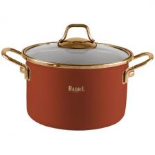 Кастрюля Rashel R-03320, 4 л, эмалированная, золото/оранжевый