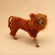 Комбинезон для животных «Лев», размер M (ДС 30, ОГ 40, ОШ 28 см), коричневый