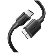Кабель Ugreen US312 (20103) Micro USB 3.0 To USB-C 3.1 3A, 1 м, черный