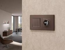 Комплект мех-ма термор-ра с цифровым дисплеем с подсветкой и датчиком для теплого пола Alfa Темная бронза матовый Quant Ambrella Volt MA635810 (AP6358, VM1385)