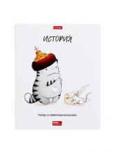 Тетрадь 48 листов в клетку «Приключения кота Пирожка» ИСТОРИЯ, обложка мелованная бумага, с интерактивным справочником, блок офсет