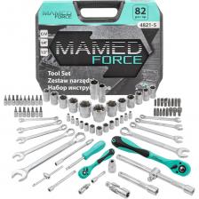 Профессиональный набор автомобильных инструментов MAMEDFORCE из 82 предметов в чемодане включает в себя практически всё, что необходимо для большинства ремонтных работ. За счет высокого качества и прочности всех составляющих комплекта данный набор инструментов для машины сможет использовать в работе любой профессиональный мастер. Комплект инструментов для автомобиля, дачи и дома пригодится в быту, в дороге, а также подойдет для профессионального применения в гараже. Посадочный квадрат: 1/2" и 1/4".Набор инструментов MF-4821-5 для автомобиля поставляется в удобном кейсе из прочного ABS пластика, оснащенном надежной ручкой и клипсами-защелками.
