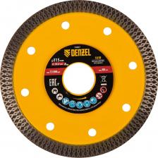 Отрезной диск алмазный Диск алмазный отрезной сплошной супертонкий 115x22.2 мм, горячий пресс, сухой/мокрый рез Denzel 73057