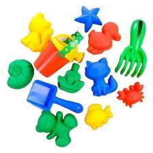 Набор для игры в песке, 8 формочек, совок, лейка, грабли, цвета микс 3301622