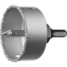 Коронка-чашка в сборе с державкой и сверлом ЗУБР Профессионал 64х25 мм, карбид-вольфрамовая крошка 33360-064_z01