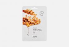 Маска на тканевой основе для эластичности кожи с соей DAILY GREEN MASK-NATTO COLLAGEN 1 шт YADAH
