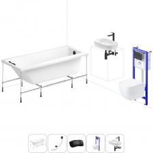 Комплексное предложение для обустройства ванной комнаты. Каждый элемент набора продуман и отвечает лучшим сантехническим решениям для ежедневного комфорта, максимальной гигиены и гарантирует надежный и безопасный монтаж. ВАННА ИЗ ЛИТЬЕВОГО АКРИЛА ОТ LAVINIA BOHO Акриловая ванна Rock производится в размерах 150, 160, 170 см по длине и имеет увеличенную ширину – 75 см, что вместе с расширением чаши к сливному отверстию позволяет комфортно принимать ванну или душ людям разного телосложения с полным погружением в теплую воду. На широких бортиках удобно размещать флаконы с косметическими средствами и всегда иметь под рукой всё необходимое во время гигиенических процедур. Усиленный армированный корпус отлично сохраняет форму и не деформируется при нагрузках и наполнении чаши горячей водой. ПРОЧНЫЙ КАРКАС ИЗ СТАЛИ Ванна монтируется на усиленный стальной каркас и стабилизируется креплениями к стене. Конструкция надежно фиксирует чашу и равномерно распределяет динамическую нагрузку до 500 кг. Регулировка опор по высоте нивелирует перепады уровня пола на различных поверхностях. СИФОН С ПОВЫШЕННОЙ ФУНКЦИОНАЛЬНОСТЬЮ Автоматический слив-перелив Useful Extras от Wellsee с донным клапаном click-clack и съемной накладкой на перелив изготовлен из полипропилена повышенной прочности. Накладка на перелив и крышка донного клапана выполнены из латуни. Функция верхней очистки позволяет с легкостью устранять возможные засоры, а плоский гидрозатвор служит барьером для неприятных канализационных газов и занимает минимум места под ванной. ПОДГОЛОВНИК НА САМОКЛЕЯЩЕЙСЯ ЛЕНТЕ Подголовник на ванну от Wellsee из вспененного полиуретана с гелевой структурой гипоаллергенен и безопасен для здоровья человека. Благодаря волнообразной форме и высокой эластичности подушка мгновенно адаптируется к изгибам тела, равномерно распределяет нагрузку в шейно-воротниковой зоне. Поверхность изделия не впитывает влагу и запахи, что гарантирует высокий уровень гигиены и износостойкость при продолжительном контакте с водой. ПОДВЕСНОЙ УНИТАЗ LAVINIA BOHO СО 100% ОТКРЫТЫМ КРАЕМ Безободковая чаша One из санфарфора со скрытым креплением обладает повышенной прочностью и износостойкостью, не скапливает грязь и сокращает рост бактерий. Стенки качественно омываются с первого смыва без брызг, что обеспечивает 100% гигиеничность и простоту в уходе за изделием. При мощном каскадном смыве выделения сразу попадают в воду и блокируются жидкостью, минимизируя распространение неприятных запахов. Сиденье с крышкой из дюропласта со встроенными в петли демпферами опускаются мягко и бесшумно. Установить или снять конструкцию можно всего за несколько секунд одним нажатием. Изделие выдерживает нагрузку до 400 кг и имеет более 100.000 циклов открывания/закрывания. УНИВЕРСАЛЬНАЯ ИНСТАЛЛЯЦИЯ С БЕСШОВНЫМ БАЧКОМ Инсталляционная система Lavinia Boho Relfix с универсальным креплением позволяет производить не только стандартный «прямой» монтаж рамы к стене, но и осуществлять «поворотный» монтаж, вплоть до установки в угол помещения. Цельнолитой бачок системы изготовлен из долговечного полимерного материала HDPE и изолирован от конденсационной влаги. Все соединительные элементы бачка для подключения инсталляции к трубопроводу изготовлены из латуни. ДИСПЕНСЕР ДЛЯ ДЕЗОДОРАЦИИ Дозатор для дезинфицирующих средств поддерживает гигиену унитаза и аромат свежести в туалетной комнате. При каждом смыве с водой поступает одинаковое количество дезинфицирующего средства, которое равномерно распределяется по чаше унитаза. УЛЬТРАТОНКАЯ КЛАВИША СМЫВА Клавиша изготовлена из высококачественного пластика с антибактериальным покрытием SanitiZed и легко очищается от загрязнений. Механизм активации смыва рассчитан на 200.000 циклов (или 15 лет бесперебойной работы). ЗВУКОИЗОЛЯЦИОННАЯ ПАНЕЛЬ Шумоизоляционная пластина Lavinia Boho RelFix снижает шум воды, сливаемой из бачка инсталляционной системы. Дополнительно панель служит амортизирующей прослойкой между керамикой и плиткой и защищает поверхности от повреждений. УМЫВАЛЬНАЯ ЗОНА С КЕРАМИЧЕСКОЙ РАКОВИНОЙ LAVINIA BOHO Готовое дизайнерское решение умывальной зоны в едином стил