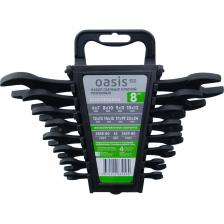 Набор рожковых гаечных ключей Oasis Eco 103011506004 – это комплект инструментов, предназначенных для работы с шестигранными гайками и болтами. В комплекте идут 8 рожковых гаечных ключей с размерами 67, 810, 911, 1012, 1213, 1415, 1719 и 2224. Практичность в каждой детали. Инструменты изготовлены из высококачественной хромованадиевой стали (CrV) с твёрдостью 45 HRC, благодаря чему выдерживает значительные нагрузки. Фосфатированное покрытие служит барьером для коррозии и износа при контакте с влагой, химическими веществами или при резком изменении температуры. Срок службы не ограничен. Гаечные ключи Oasis – надёжный помощник в любых задачах.