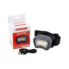 Налобный фонарик Rotorica MAX Light 400H удобен в использовании, подходит для профессионального использования при монтаже, строительных работах, в автосервисах и мастерских. Имеет "Основой свет – Main Light": светодиод COB LED 3 Вт, обеспечивающий основной свет для местного освещения. Основной свет имеет 2 уровня: Низкий уровень (200 лм / 6 часов) и Яркий уровень (400 лм / 2 часа). Изделие имеет прочный корпус. Нескользящий ремень. Есть индикация заряда батареи. Встроенный сенсор движения позволяет включать и выключать свет. Линза основного света Main light обеспечивает яркий и направленный луч.