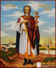 Рукописная икона Владимир Равноапостольный №38 (Размер 17х21 см)