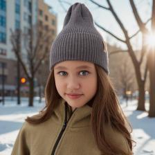 Шапка детская MINAKU, размер 48-52, цвет серый-меланж