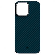 Чехол для мобильного телефона Magssory для iPhone 15 Pro Max, кевлар (арамид), с магнитами, совместимый с MagSafe, blue (CFB016)
