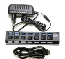 Хаб USB 5bites HB37-303PBK USB 7 ports Black