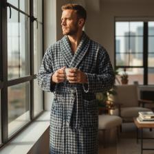 Халат мужской Casa Lusso, размер M, синий