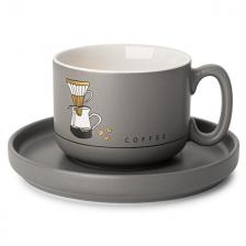 чашка с блюдцем ATMOSPHERE of art Coffee 190мл темно-серый фарфор