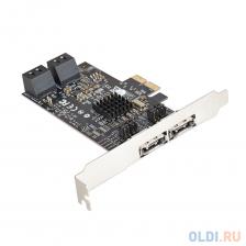 Контроллер ExeGate EXE-504 (PCI-E x1 v2.0, SATA3 RAID, 4 int.+2 ext., Marvell Chispet 88SE9230)