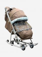 Санки-коляска комбинированная Nika"Ника детям 7-5SK" НД7-5SK бежевый, Бежевый