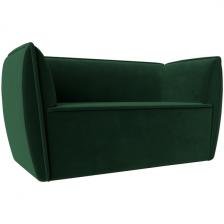 Прямой диван Бергамо 2-х местный (велюр зеленый) Лига Диванов 112035