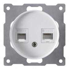Розетка телефонная/компьютерная RJ-11/RJ-45 OneKeyElectro Белый