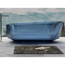 Акриловая ванна Abber Kristall AT9706 Saphir 170x80 см, отдельностоящая, синяя, овальная, с донным клапаном