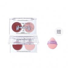 FLORTTE Двухцветные румяна Good Friends Club Dual-Color Blush + Спонж
