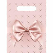 Пакет «Персиковый бант», полиэтиленовый, с вырубной ручкой, 19x25 см, 30 мкм