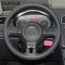 Автомобильные аксессуары CARDAK, кожаная ручная строчка Чехлы рулевого колеса автомобиля для Volkswagen Golf 6 Mk6 Polo MK5 2010 2011 2012 2013