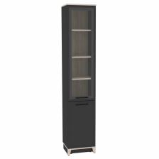 Пенал для книг Aurelio 10, 400x355x2057 мм, цвет антрацит/блеквуд сатиновый