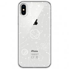 Силиконовый чехол на Apple iPhone X (10) / Айфон Икс (Десять) "Планеты в космосе", прозрачный