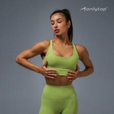 Топ спортивный ONLYTOP Sculpt, размер S, зелёный