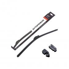 Гибридные щетки стеклоочистителя AVTOPRIBOR Hybrid — это новое поколение, объединяющее преимущества каркасных и бескаркасных щеток. Щетки серии AVTOPRIBOR Hybrid сочетают улучшенную аэродинамику, адаптивность к любой форме лобового стекла и универсальную применяемость.10 сменных адаптеров в комплектеВ комплекте 10 адаптеров, позволяющих быстро и легко установить щетки на автомобили с креплениями Hook 9х3 и 9х4, Side Pin 5x17 мм и 5х22 мм, Push Button 16 мм и 19 мм, Top Lock 15 мм, Pinch Tab 15 мм, Bayonet Arm 9х4 мм, MG, DNTL 1.1, VATL 5.1 (Top Lock 16 мм), Aero Clip 9 мм и 12 мм.Улучшенная аэродинамикаКожух щеток серии AVTOPRIBOR Hybrid оснащен асимметричным спойлером. Он обеспечивает улучшенную аэродинамику и идеальное прилегание при высокой скорости движения.Плавное и мягкое скольжение по стеклуЗа счет дополнительных точек прижима щетки AVTOPRIBOR Hybrid равномерно и плотно прилегают к стеклу и не оставляют пропусков и разводов.Всесезонное применениеКожух щетки устойчив к воздействию высоких и низких температур и обеспечивает дополнительную защиту от влаги и пыли, за счет чего щетка сохраняет высокое качество очистки в любой сезон.Увеличенный ресурс работыРезинолента класса Premium гарантирует бесшумную работу, высокую износостойкость и долговечность щетки.Подтвержденное качествоВысокое качество продукции НПК АВТОПРИБОР подтверждено полным циклом лабораторных испытаний по требованиям ведущих автозаводов РФ и других стран СНГ.