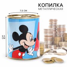 Копилка металлическая «Мышонок», 9.5 смx7.5 смx7.5 см, Микки Маус