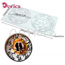Силиконовая форма для торта Dorica "Цветок Птица"