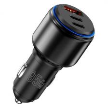 Автомобильное зарядное устройство TFN 2xType-C+USB QC/PD 95W black б/к (TFN-CCRPD16)