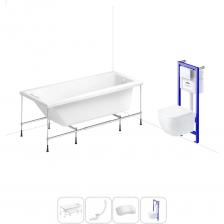 Комплексное предложение для обустройства ванной комнаты по специальной цене. Каждый элемент набора продуман и отвечает лучшим сантехническим решениям для ежедневного комфорта, максимальной гигиены и гарантирует надежный и безопасный монтаж. ВАННА ИЗ ЛИТЬЕВОГО АКРИЛА ОТ LAVINIA BOHO Акриловая ванна Rock производится в размерах 150, 160, 170 см по длине и имеет увеличенную ширину – 75 см, что вместе с расширением чаши к сливному отверстию позволяет комфортно принимать ванну или душ людям разного телосложения с полным погружением в теплую воду. На широких бортиках удобно размещать флаконы с косметическими средствами и всегда иметь под рукой всё необходимое во время гигиенических процедур. Усиленный армированный корпус отлично сохраняет форму и не деформируется при нагрузках и наполнении чаши горячей водой. ПРОЧНЫЙ КАРКАС ИЗ СТАЛИ Ванна монтируется на усиленный стальной каркас и стабилизируется креплениями к стене. Конструкция надежно фиксирует чашу и равномерно распределяет динамическую нагрузку до 500 кг. Регулировка опор по высоте нивелирует перепады уровня пола на различных поверхностях. СИФОН С ПОВЫШЕННОЙ ФУНКЦИОНАЛЬНОСТЬЮ Автоматический слив-перелив Useful Extras от Wellsee с донным клапаном click-clack и съемной накладкой на перелив изготовлен из полипропилена повышенной прочности. Накладка на перелив и крышка донного клапана выполнены из латуни. Функция верхней очистки позволяет с легкостью устранять возможные засоры, а плоский гидрозатвор служит барьером для неприятных канализационных газов и занимает минимум места под ванной. ПОДГОЛОВНИК НА САМОКЛЕЯЩЕЙСЯ ЛЕНТЕ Подголовник на ванну от Wellsee из вспененного полиуретана с гелевой структурой гипоаллергенен и безопасен для здоровья человека. Благодаря волнообразной форме и высокой эластичности подушка мгновенно адаптируется к изгибам тела, равномерно распределяет нагрузку в шейно-воротниковой зоне. Поверхность изделия не впитывает влагу и запахи, что гарантирует высокий уровень гигиены и износостойкость при продолжительном контакте с водой. ПОДВЕСНОЙ УНИТАЗ LAVINIA BOHO СО 100% ОТКРЫТЫМ КРАЕМ Унитаз Lavinia Boho One в минималистичном дизайне — бестселлер поколения безободковой керамики из санфарфора. Гладкая беспористая поверхность обладает повышенной прочностью и износостойкостью, не скапливает грязь и сокращает рост бактерий. Чаша Rimless со скрытым креплением качественно омывается с первого смыва без брызг и обеспечивает 100% гигиеничность и простоту в уходе за изделием. При мощном каскадном смыве выделения сразу попадают в воду и блокируются жидкостью, минимизируя распространение неприятных запахов. БЫСТРОСЪЕМНОЕ СИДЕНЬЕ С КРЫШКОЙ Эргономичная форма сиденья позволяет с удобством расположиться людям разного возраста и комплекции. Благодаря встроенным в петли демпферам сиденье с крышкой опускаются мягко и бесшумно. Установить или снять сиденье можно всего за несколько секунд одним нажатием. Конструкция выдерживает нагрузку до 400 кг и имеет более 100.000 циклов открывания/закрывания. Сиденье из дюропласта гипоаллергенно и полностью безопасно при контакте с кожей человека. УНИВЕРСАЛЬНАЯ ИНСТАЛЛЯЦИЯ С БЕСШОВНЫМ БАЧКОМ Инсталляционная система Lavinia Boho Relfix с универсальным креплением позволяет производить не только стандартный «прямой» монтаж рамы к стене, но и осуществлять «поворотный» монтаж, вплоть до установки в угол помещения. Цельнолитой бачок системы изготовлен из долговечного полимерного материала HDPE и изолирован от конденсационной влаги. Все соединительные элементы бачка для подключения инсталляции к трубопроводу изготовлены из латуни. ДИСПЕНСЕР ДЛЯ ДЕЗОДОРАЦИИ Дозатор для дезинфицирующих средств устанавливается в бачок инсталляционной системы RelFix и поддерживает гигиену унитаза, аромат свежести в туалетной комнате. Благодаря точной подгонке резервуара под туалетные блоки при каждом смыве с водой поступает одинаковое количество дезинфицирующего средства, которое равномерно распределяется по чаше унитаза. УЛЬТРАТОНКАЯ КЛАВИША СМЫВА Ультратонкий монтаж панели смыва сохраняет эстетику всей конструкции, а также облегчает поддержание чистоты санузла. Клавиш