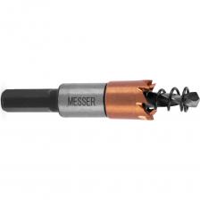 HSS-TiN коронка MESSER с центрирующим сверлом имеет нитрид-титановое покрытие, обеспечивающее термостойкость и значительно увеличивающее ресурс коронки. Коронка предназначена для сверления сквозных отверстий в листовом металле (черном и цветном) до 2-х мм. Основание коронки имеет увеличенную толщину для лучшего сохранения геометрии при сверлении труб. Центрирующее сверло обеспечивает более точное и легкое засверливание в поверхность металла. Цилиндрический хвостовик имеет 3 лыски, которые обеспечивают надежную фиксацию коронки в сверлильном патроне, а пружина удаляет высверленный элемент из коронки. Внимание, изображение товара может отличаться от реального! Верные параметры указаны в технических характеристиках товара.