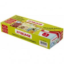 Пакеты с замком-застежкой (слайдер), комплект 15 шт, 1 литр, ПВД, толщина 45 микрон, LAIMA, 606220