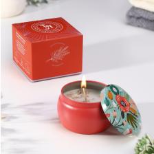 Ароматическая свеча в банке «Фрезия», из соевого воска с сухоцветом, 4.5x6 см, 80 г