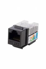 WRLine Вставка Keystone Jack RJ-45, 90 градусов, категория 5e, неэкранированная, заделка тип 110, цвет черный [WR-KJ-RJ45-C5E-90-SW-BK]