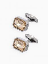 Запонки медные «Элегантность», оранжевые в серебре