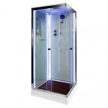 Душевая кабина Deto K 100х100 с подсветкой, хром (K401SLED)