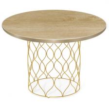 Столик журнальный Sheffilton SHT-TU49/ЛДСП 60 золото/дуб песочный Sheffilton (круглая столешница, О-образная опора)